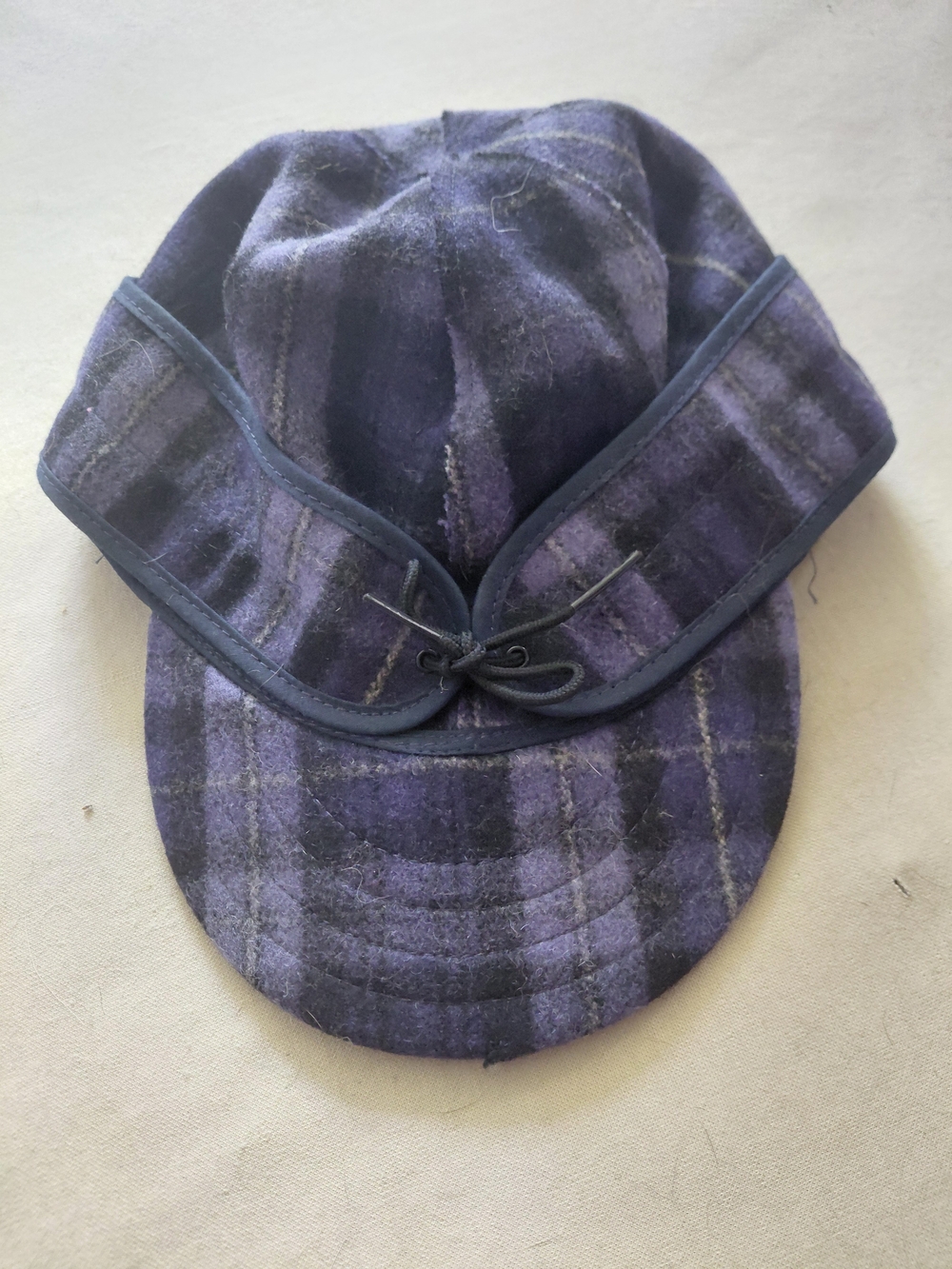 Stormy Kromer Plaid Blue Wool Blend Men's Cap 7 1/4